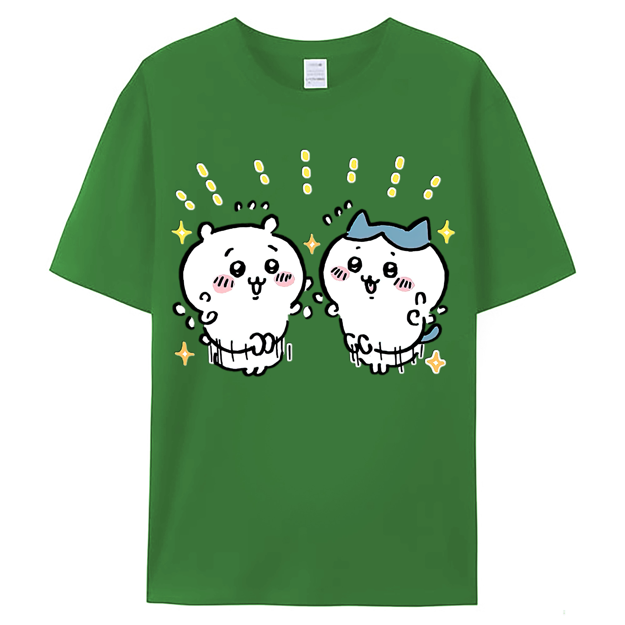 （画像用） ちいかわ ハチワレ Chii-kawa hachiware レディースカジュアルプリントTシャツ（綿100％）
